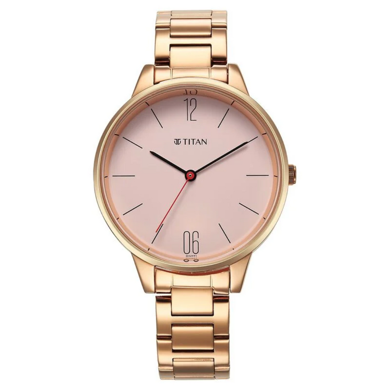 Titan Quartz Analog Rose Gold Dial Watch for Women - 2648WM04 - KRISHNA WATCH COMPANY