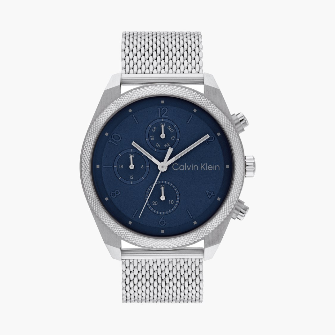 Calvin Klein Impact 44 mm Blue Dial Analog Watch For Men - 25200360 - KRISHNA WATCH COMPANY