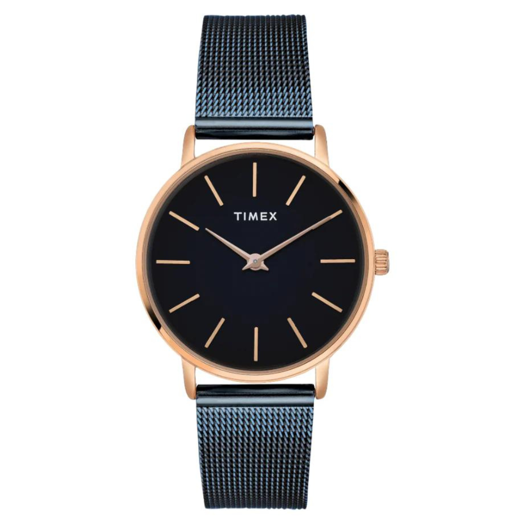 Timex Women Black Round Analog Dial Watch- TWEL15611 - KRISHNA WATCH COMPANY