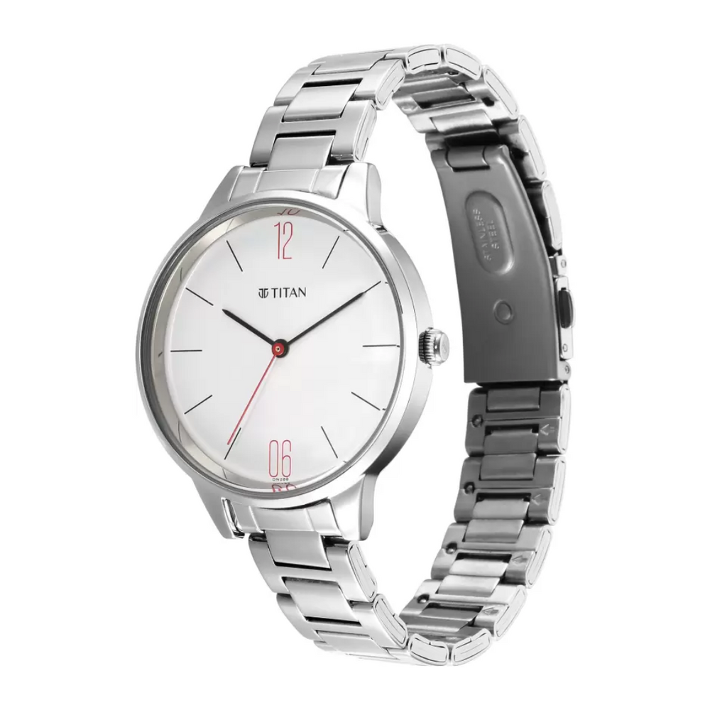 Titan Quartz Analog White Dial Watch for Women 2648sm09 - KRISHNA WATCH COMPANY