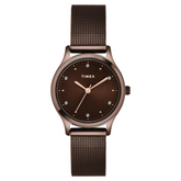 Timex Women Brown Round Analog Dial Watch- TWOTL8718