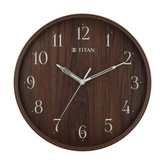 Titan Woodgrain Whispers - Dark Brown Contemporary Wall Clock