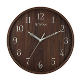 Titan Woodgrain Whispers - Dark Brown Contemporary Wall Clock