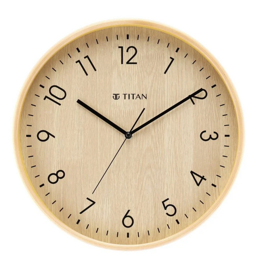 Titan Wooden Wall Clock with Dark Brown Dial - W0023WA02A