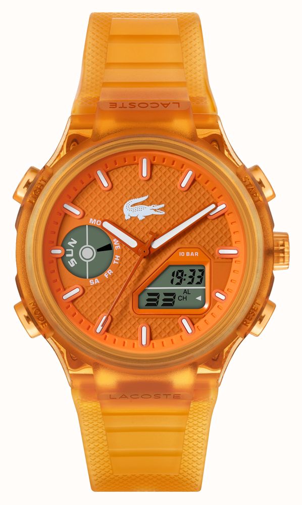 Lacoste LC33 Dual-Display Multifunction Orange Silicone Strap 2011431 - KRISHNA WATCH COMPANY