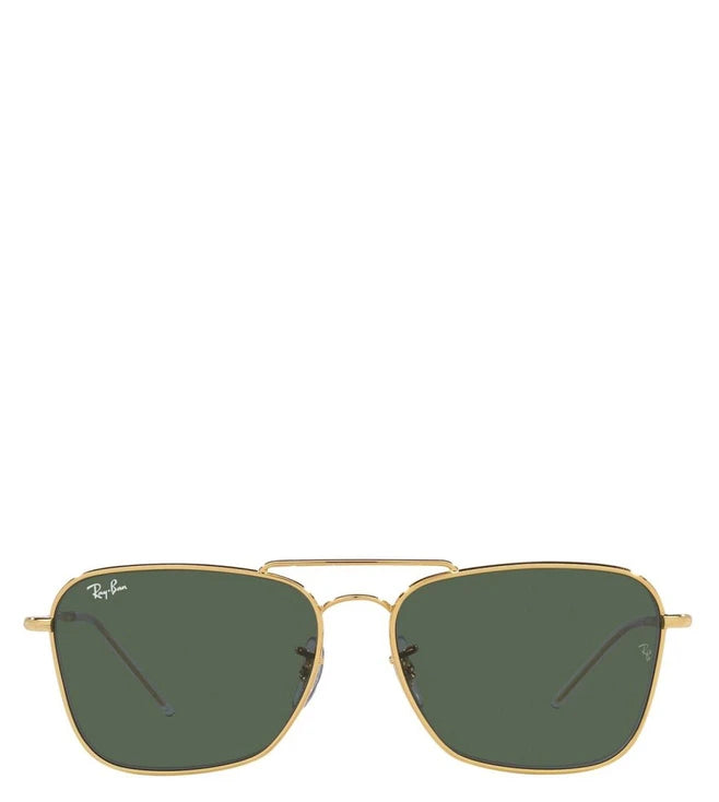 RAY-BAN Reverse Collection Arista Gold Frame Green Lens Square Sunglasses 0RBR0102S001 VR58 / 0RB0102S001/VR58 - KRISHNA WATCH COMPANY