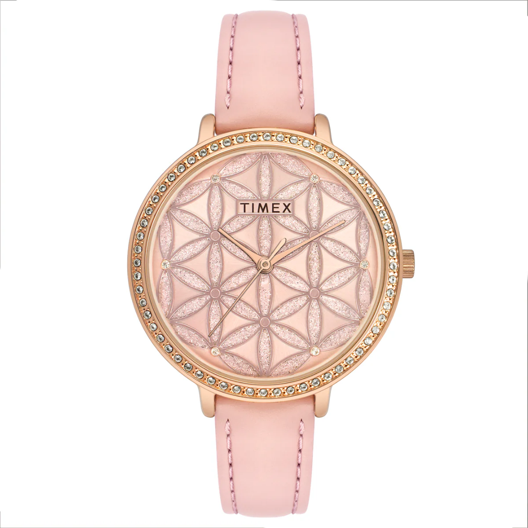 Timex Fashion Women's Pink Dial Round Case 3 Hands Function Watch -TWEL14707 - KRISHNA WATCH COMPANY