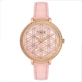 Timex Fashion Women's Pink Dial Round Case 3 Hands Function Watch -TWEL14707