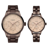 Timex Pairs Rose Gold Round Multifunction Dial Watch- TW00PR306
