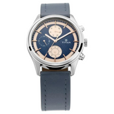Titan Men's Metropolitan Charm: Men's Multifunctional Blue Watch with Leather Strap 1805SL02