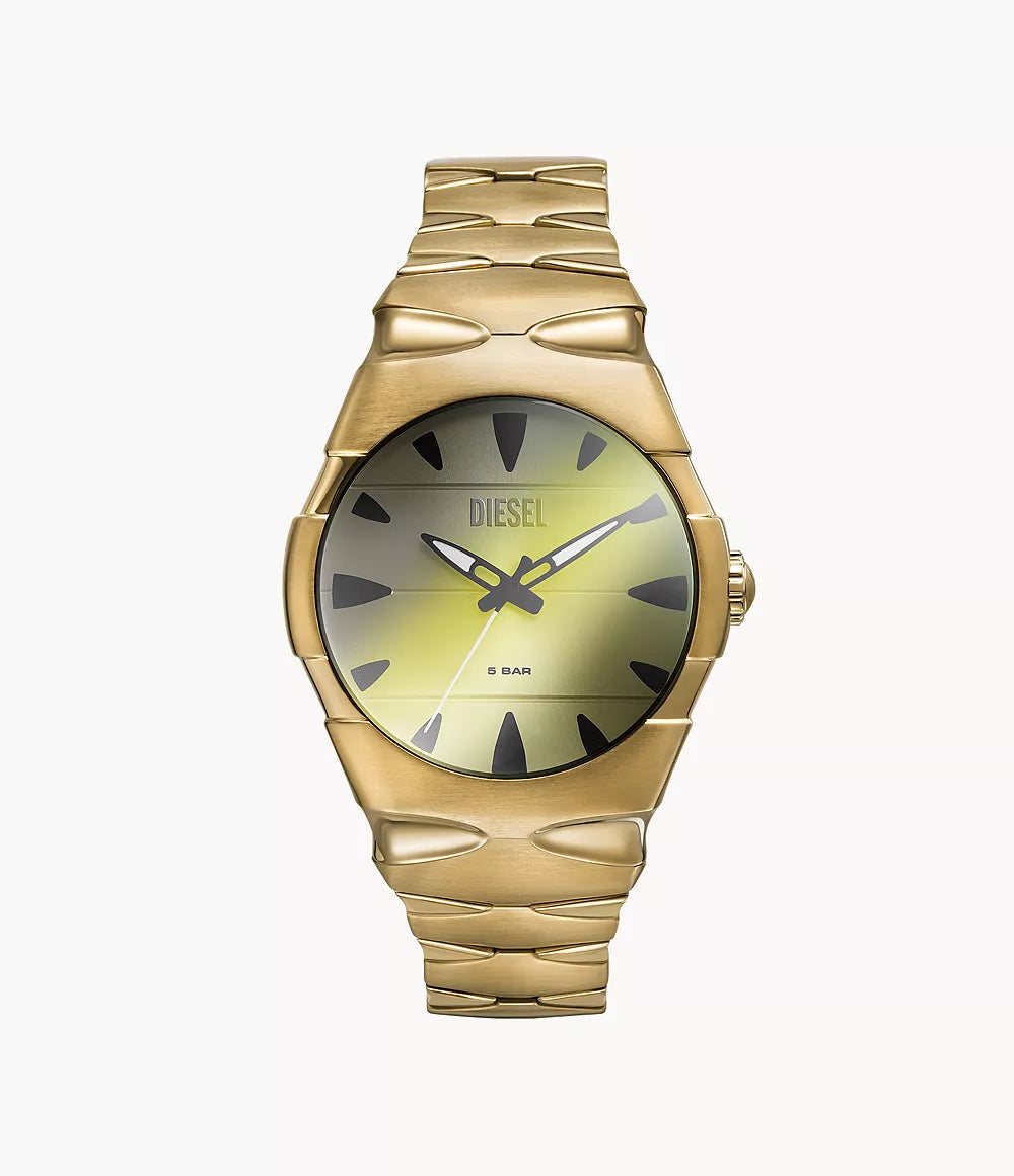 Diesel D-Sruptor Three-Hand Gold-Tone Stainless Steel Watch DZ2214 - KRISHNA WATCH COMPANY