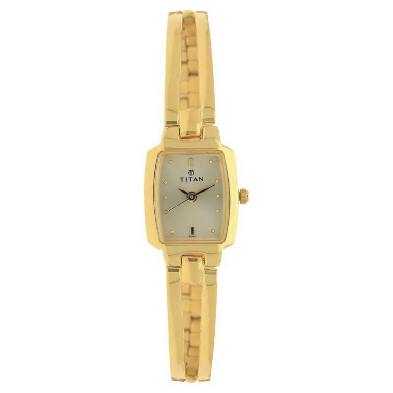 Titan Quartz Analog Champagne Dial Watch for Women - 2131YM04 - KRISHNA WATCH COMPANY