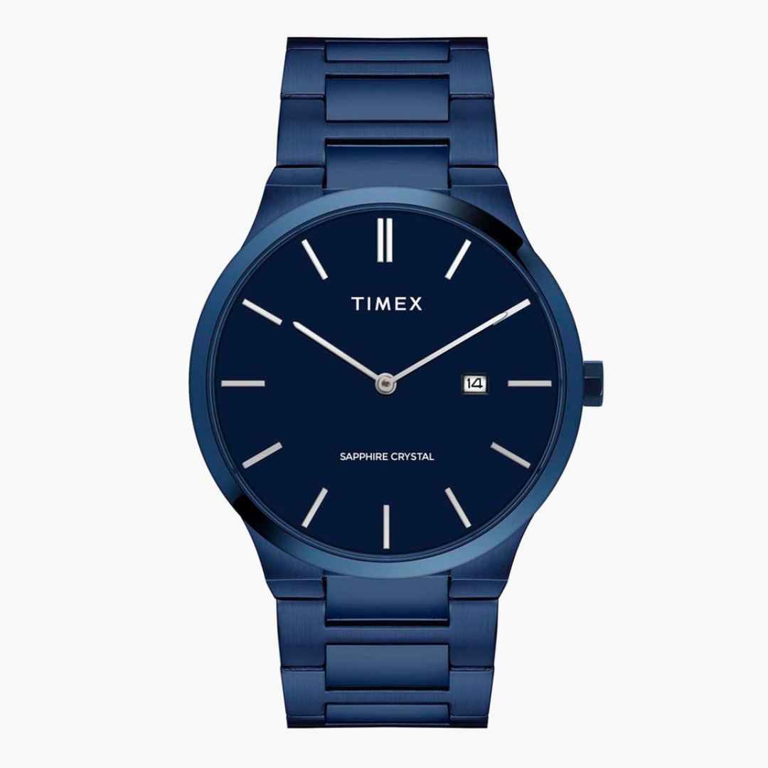 Timex E Class Male Blue Analog Stainless Steel Watch TWEG23602 - KRISHNA WATCH COMPANY