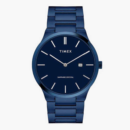 Timex E Class Male Blue Analog Stainless Steel Watch TWEG23602