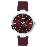 Timex Women Burgundy Round Analog Dial Watch- TW000X245