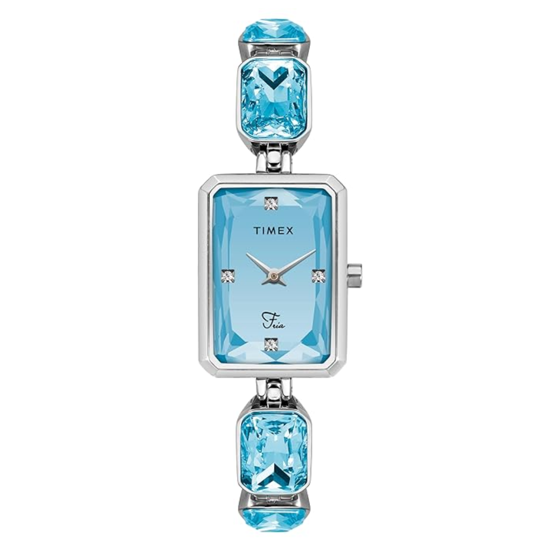 Timex Women Blue Rectangular Analog Dial Watch- TWEL16904 - KRISHNA WATCH COMPANY