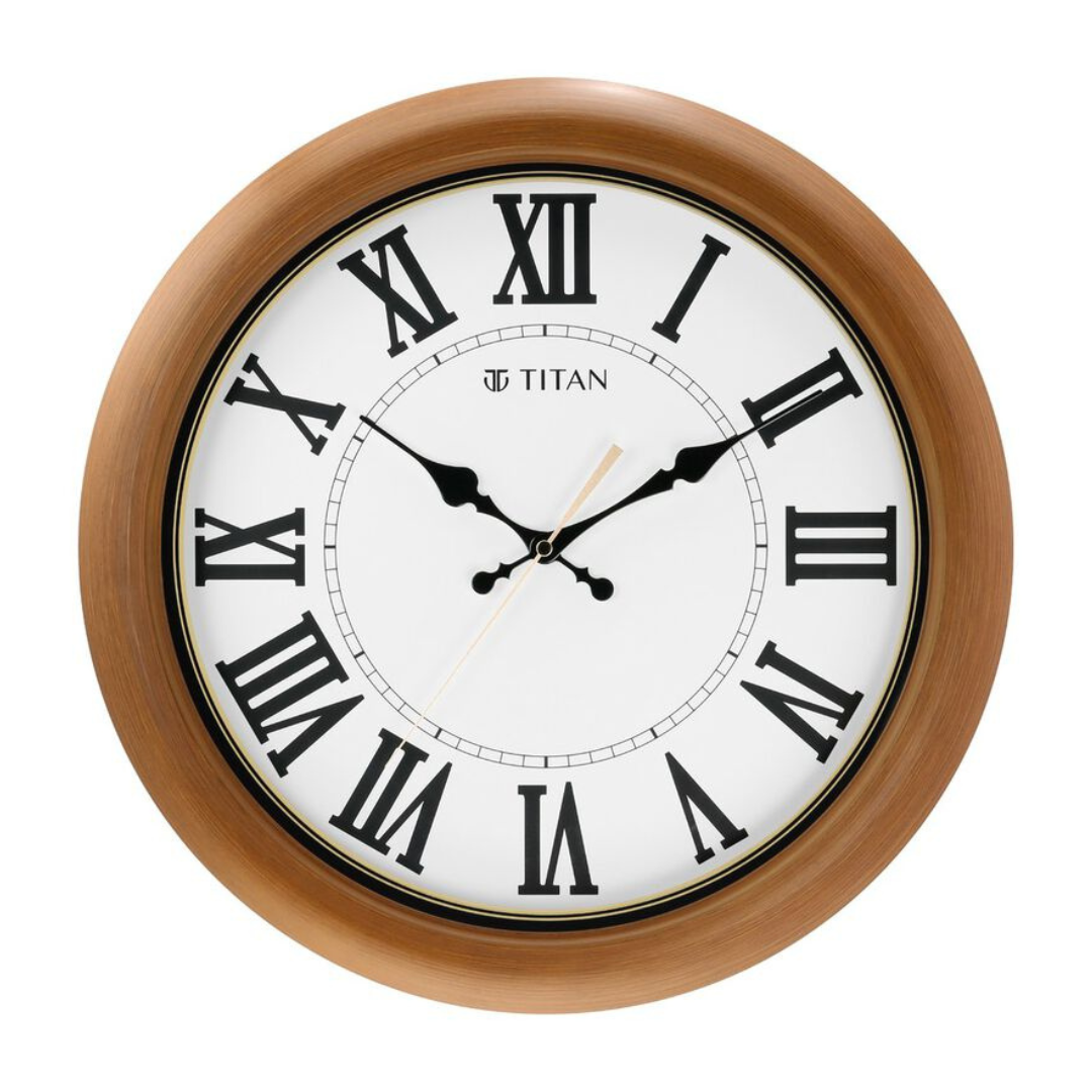 Titan Classic White Wall Clock with Silent Sweep Technology - W0015PA01 - KRISHNA WATCH COMPANY