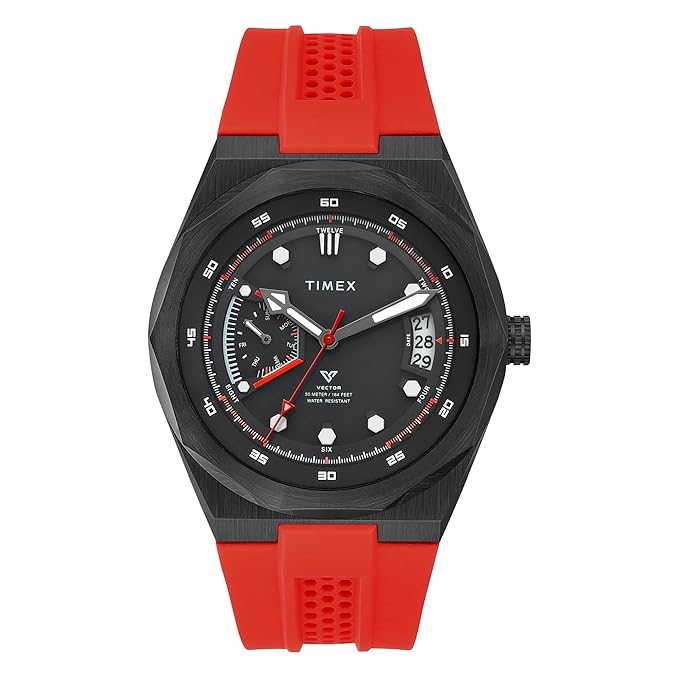 Timex Vector Round 43mm Black Dial Analog Men Watch - TWEG31001 - KRISHNA WATCH COMPANY