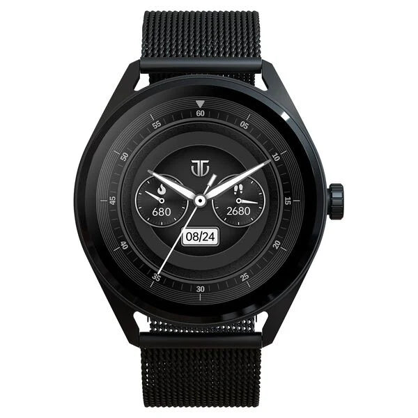 Titan Crest with 3.63 cm AMOLED Display with AOD, Functional Crown, BT Calling Smartwatch with Black Mesh Strap 90197am01 - KRISHNA WATCH COMPANY