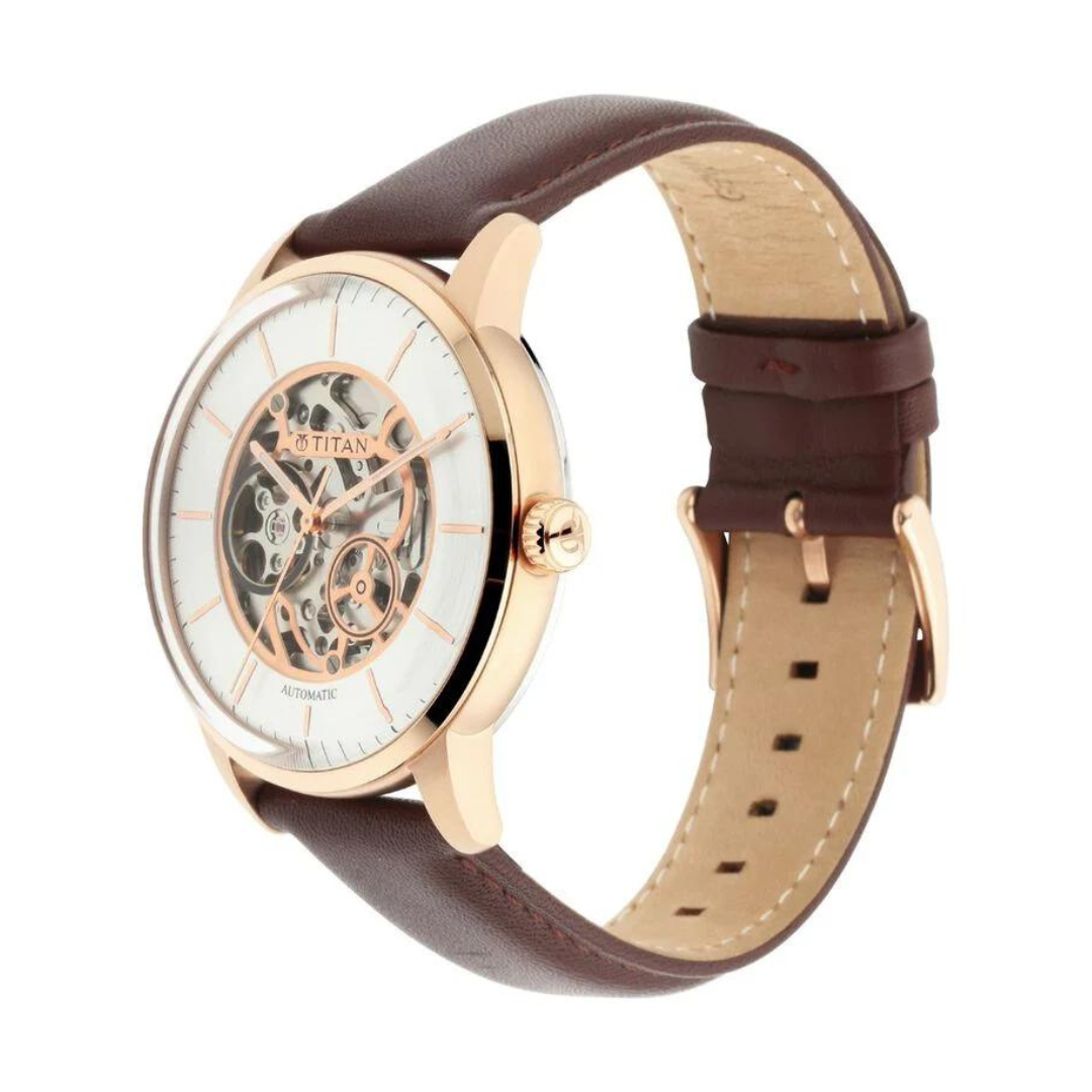 TITAN Automatic Watch with Silver White Dial - 90110WL03 - KRISHNA WATCH COMPANY