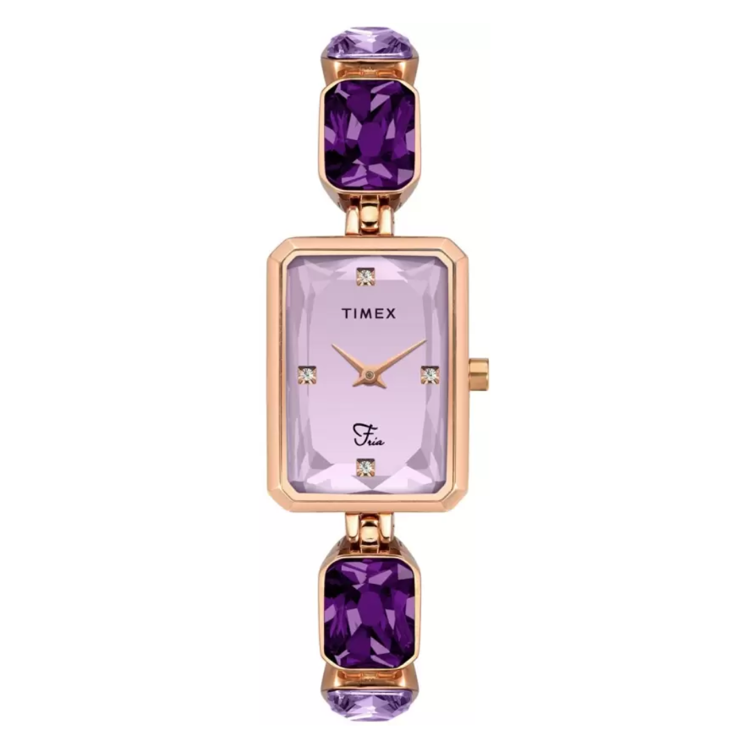 TIMEX FRIA WOMEN'S PURPLE DIAL ROUND CASE 2 HANDS FUNCTION WATCH TWEL16901 - KRISHNA WATCH COMPANY