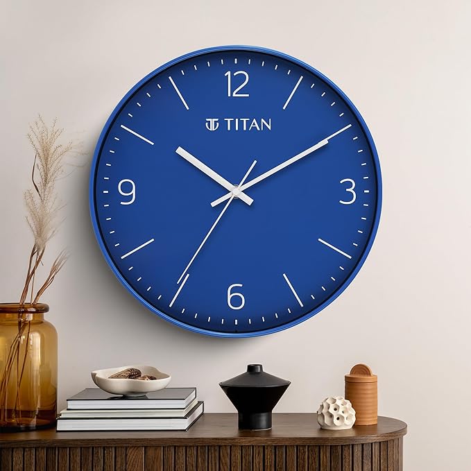 Titan Essence Classic Analog Wall Clock - Blue - W0094PA03 - KRISHNA WATCH COMPANY