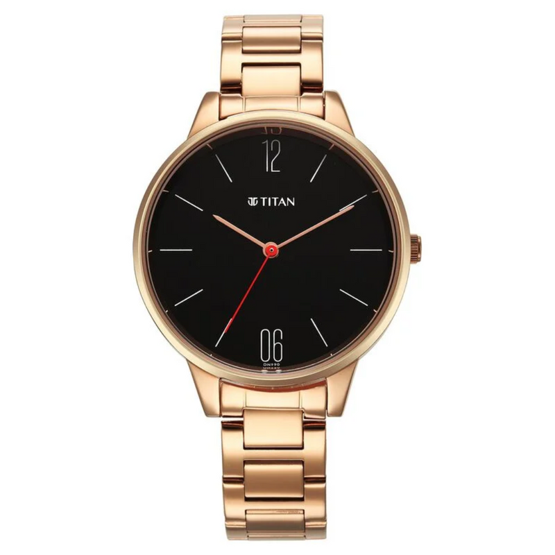 Titan Quartz Analog Black Dial Watch for Women - 2648WM05 - KRISHNA WATCH COMPANY