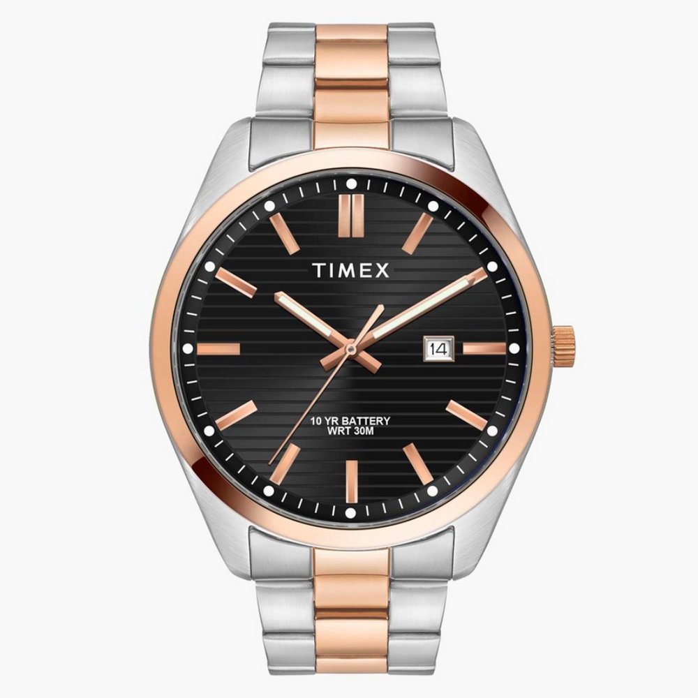 Timex E Class Male Black Analog Stainless Steel Watch TWTG10410 - KRISHNA WATCH COMPANY
