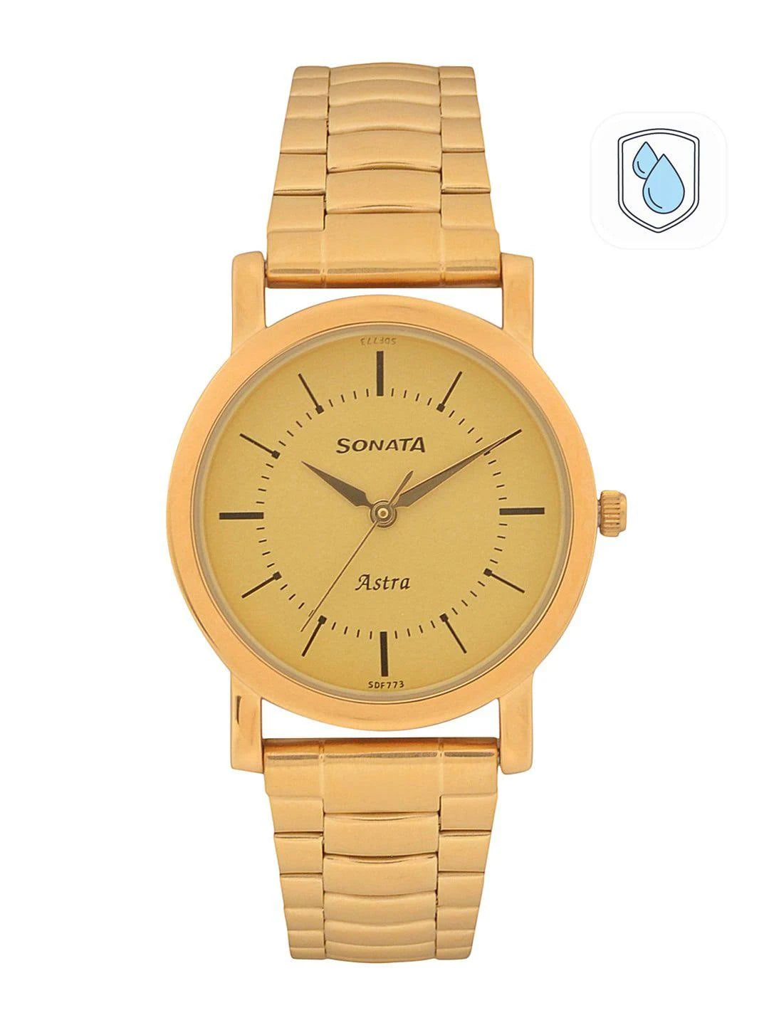 Sonata Analog Champagne Dial Men's Watch 77049YM01