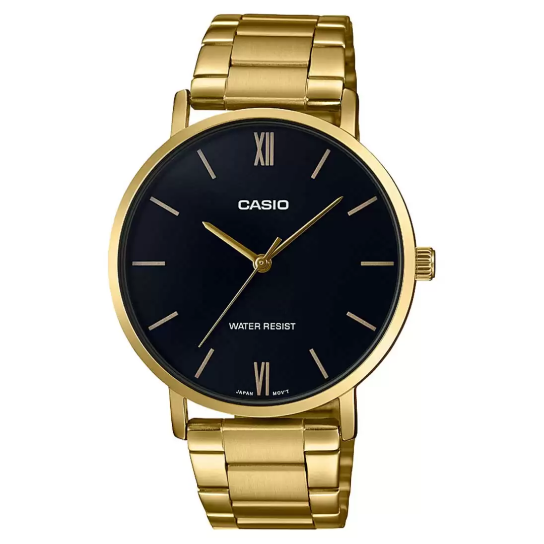CASIO ENTICER Gold Analog - Men's Watch MTP-VT01G-1BUDF - A1777 - KRISHNA WATCH COMPANY