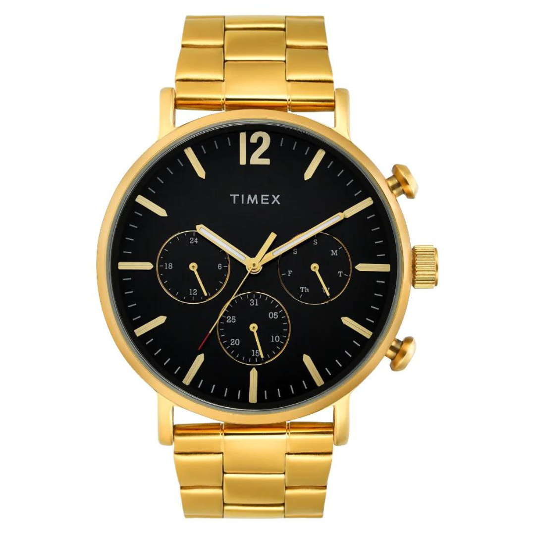 Timex Men Black Round Multifunction Dial Watch- TWEG20025 - KRISHNA WATCH COMPANY