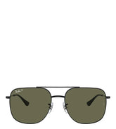 RAY-BAN Green Polarized Aviator Unisex Sunglasses 0RB3722I0025859