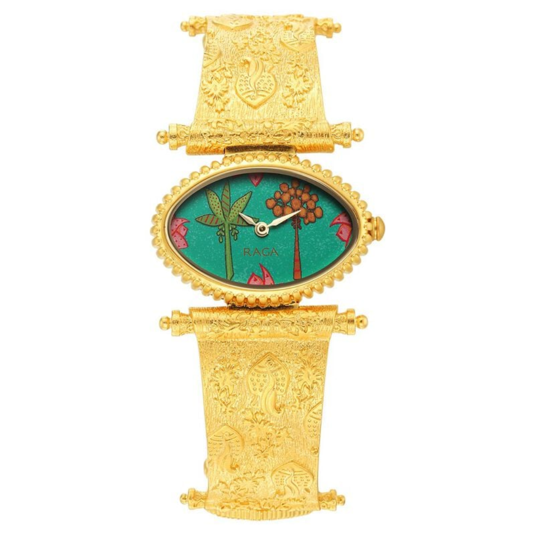 Titan Raga X Masaba Green Dial Women Watch With Metal Strap 95170YM01 - KRISHNA WATCH COMPANY