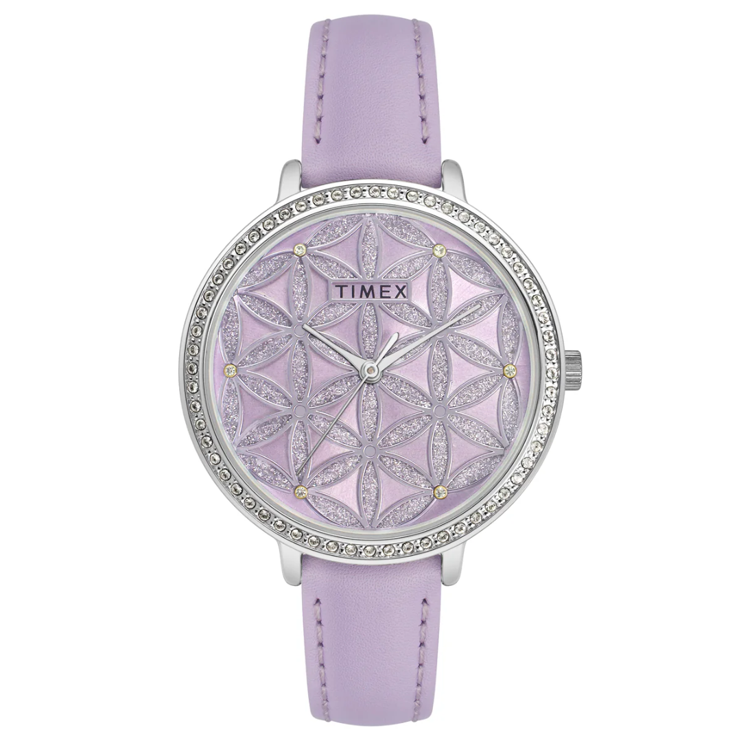 Timex Fashion Women's Lavender Dial Round Case 3 Hands Function Watch -TWEL14706 - KRISHNA WATCH COMPANY