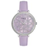 Timex Fashion Women's Lavender Dial Round Case 3 Hands Function Watch -TWEL14706