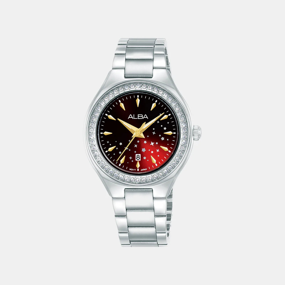 Alba Women Quartz Red Dial Analog Watch AH7EU3X1 - KRISHNA WATCH COMPANY