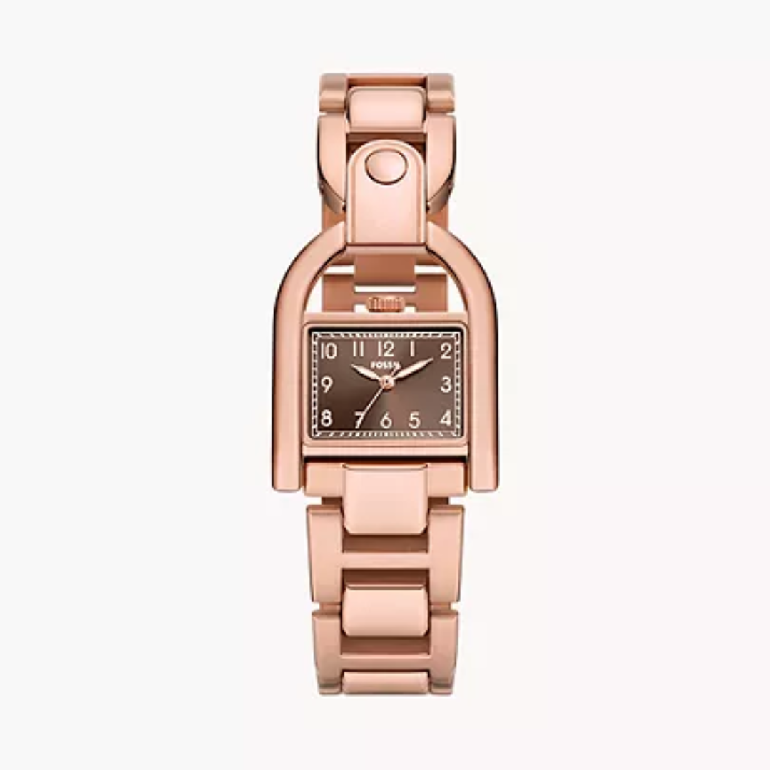 FOSSIL Harwell Three-Hand Rose Gold-Tone Stainless Steel Watch ES5328 - KRISHNA WATCH COMPANY
