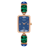 Timex Fria Women's Blue Dial Rectangular Case 2 Hands Function Watch TWEL16902
