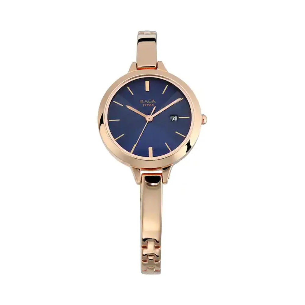 TITAN RAGA BLUE DIAL METAL STRAP WATCH 2578WM02 - KRISHNA WATCH COMPANY
