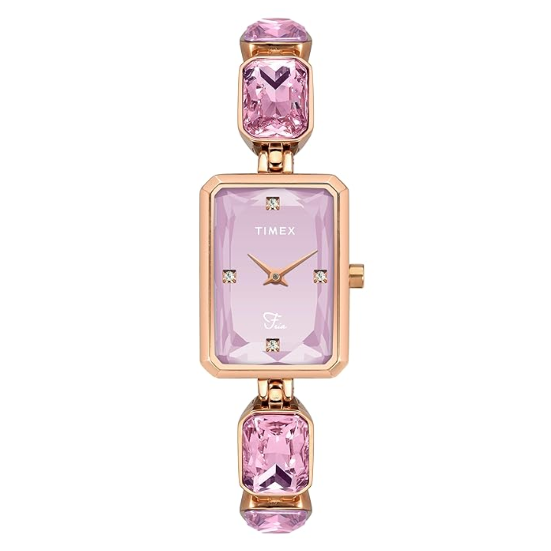Timex Women Pink Rectangular Analog Dial Watch- TWEL16906 - KRISHNA WATCH COMPANY