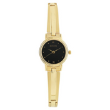 Black Dial Golden Metal Strap Watch - 8096YM03