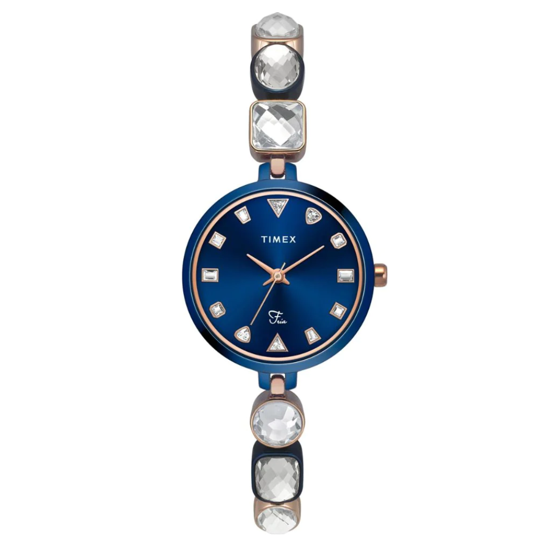 Timex Fria Women's Blue Dial Round Case 3 Hands Function Watch TWEL17303 - KRISHNA WATCH COMPANY