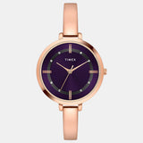 TIMEX Women's Purple Analog Brass Watch TWEL12824