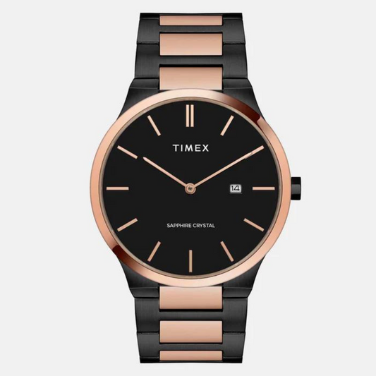 Timex E Class Male Black Analog Stainless Steel Watch TWEG23601