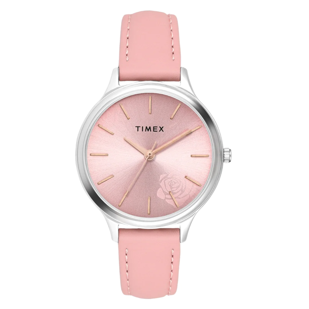 Timex Women Analaog Pink Round Brass Dial Watch- TWTL12103 - KRISHNA WATCH COMPANY