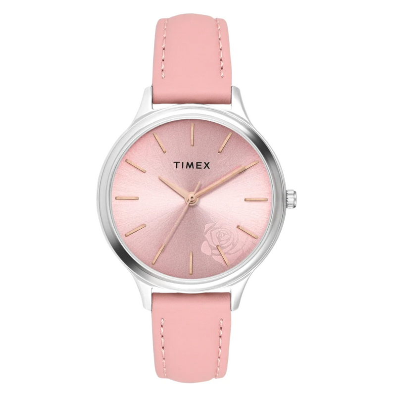 Timex Women Analaog Pink Round Brass Dial Watch- TWTL12103