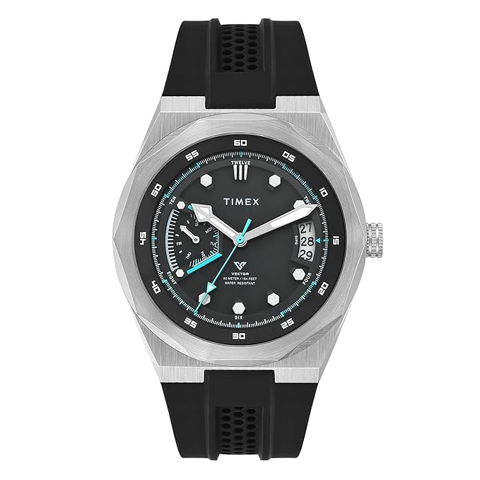 Timex Vector Round 43mm Black Dial Analog Men Watch - TWEG31000 - KRISHNA WATCH COMPANY