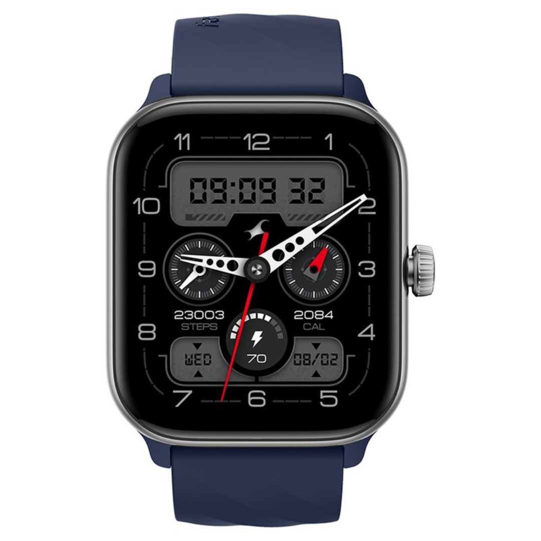 Fastrack Nitro Pro with 4.69 cm AMOLED Display and AOD, Functional Crown, BT Calling Smartwatch with Blue Strap 38105PP02 - KRISHNA WATCH COMPANY