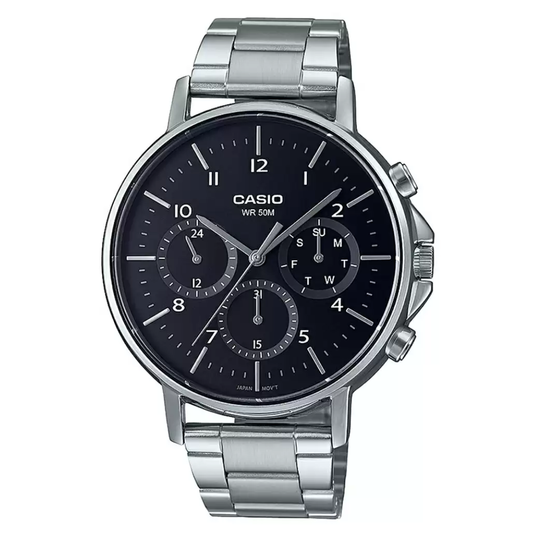Casio Enticer Silver Analog - Men's Watch MTP-E321D-1AVDF - A1845 - KRISHNA WATCH COMPANY
