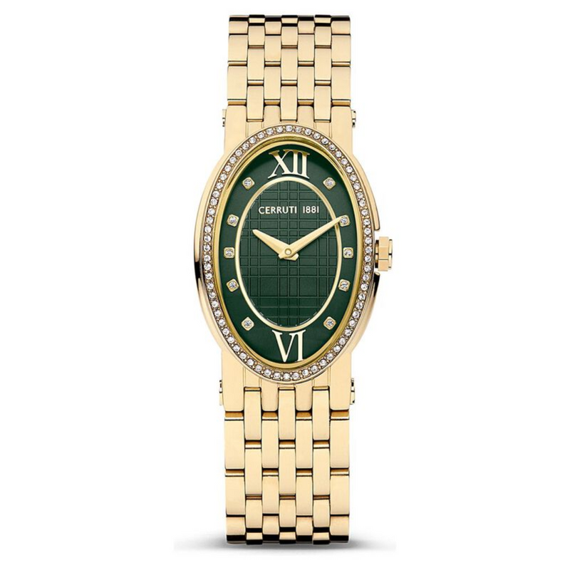 Cerruti 1881 Quartz Analog Green Dial Stainless Steel Strap Watch for Women CECIWLG2226104W